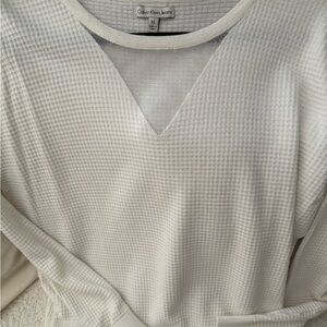 Calvin Klein Ivory Waffle Knit Sweatshirt